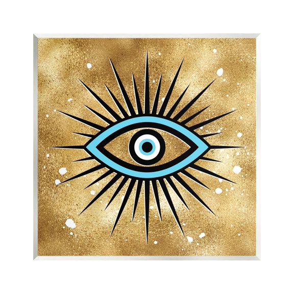 Stupell Industries Evil Eye on Speckled Glam Abstract Painting Unframed Art Print Wall Art, 12 x 12
