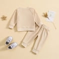 thumbnail image 4 of TOWED22 Toddler Baby Boy Fall Winter Sweatshirt Outfit Clothes Long Sleeve Pullover Tops Joggers Pants Set(Blazer,0-6 M), 4 of 6