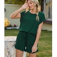 thumbnail image 3 of Loritta Pajamas Set for Woman Short Sleeve for Woman 2 Piece Round Neck Summer Lounge Set,S-2XL, 3 of 6