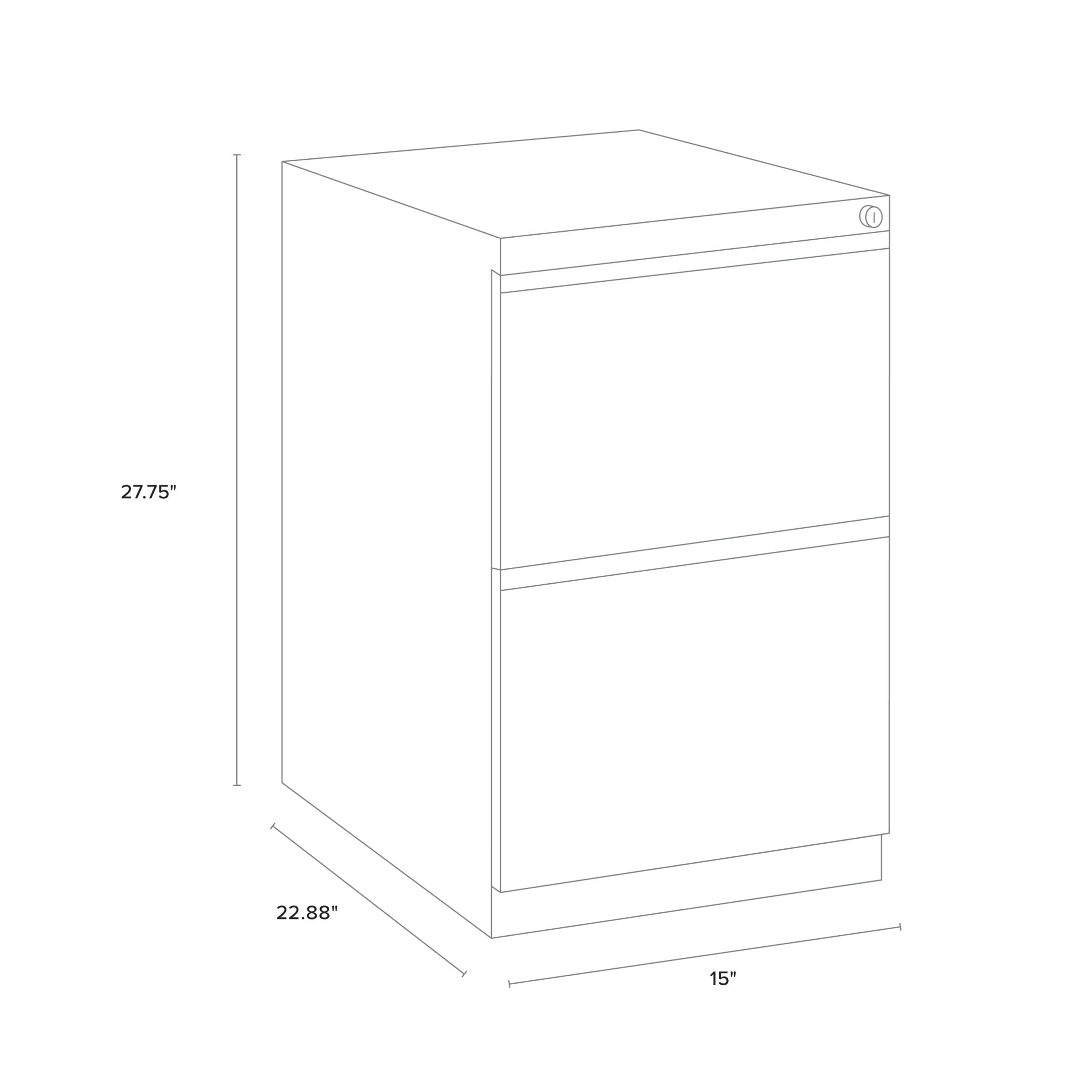 Hirsh 23" Deep Mobile Pedestal File Cabinet 2 Drawer File-File, Letter Width, Gray