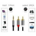 thumbnail image 2 of REQO RCA Audio Cable, 2 RCA Phono Male to 3.5mm Male Headphone Jack Stereo Y Splitter Red and White Aux Lead Compatible with Speaker, DJ Controller, Turntable TV, Hi-Fi Amplifer, 3.3ft, 2 of 4