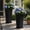 Black, variant on TopComfy Tall Planters for Outdoor Plants Set of 2, 23.6" Modern Tapered Indoor Flower Pots with Drainage Holes/Partition/Tray for Porch Patio Garden, Sandblasted Brown