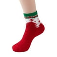 thumbnail image 4 of Duoif Christmas Socks for Women Winter Warm Wool 2 Pairs Crew Cute Socks Fuzzy Socks for Women Soft Winter Cozy Slipper Socks Cute Plush Warm Sleep Socks for Christmas Mens Socks Red1, 4 of 4
