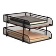 thumbnail image 5 of Mind Reader Stackable Paper Tray, Desktop Organizer, File Storage, Office, Metal Mesh, 2 Pieces, Black, 5 of 8