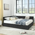 thumbnail image 2 of Newest Queen Size Upholstered Daybed with Tufted Backrest & Storage Drawers, Velvet Sofa Bed Frame for Bedroom & Living Room,Black, 2 of 13