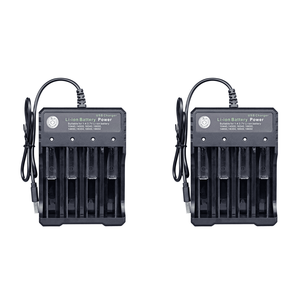 DEWIN Cargador De Pilas 18650 De 2 Ranuras Para Litio 3.7V Y NiMH/NiCd 1.2V, Compatible Con 10440, 14500, 26650, AA, AAA Y Más, Con Pantalla LCD Y Puerto USB