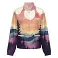 thumbnail image 5 of Jackets for Women Winter Coat Jackets Flannel Stand Collar Jacket(Sunset Forest Reflections,Size:S-4XL), 5 of 7