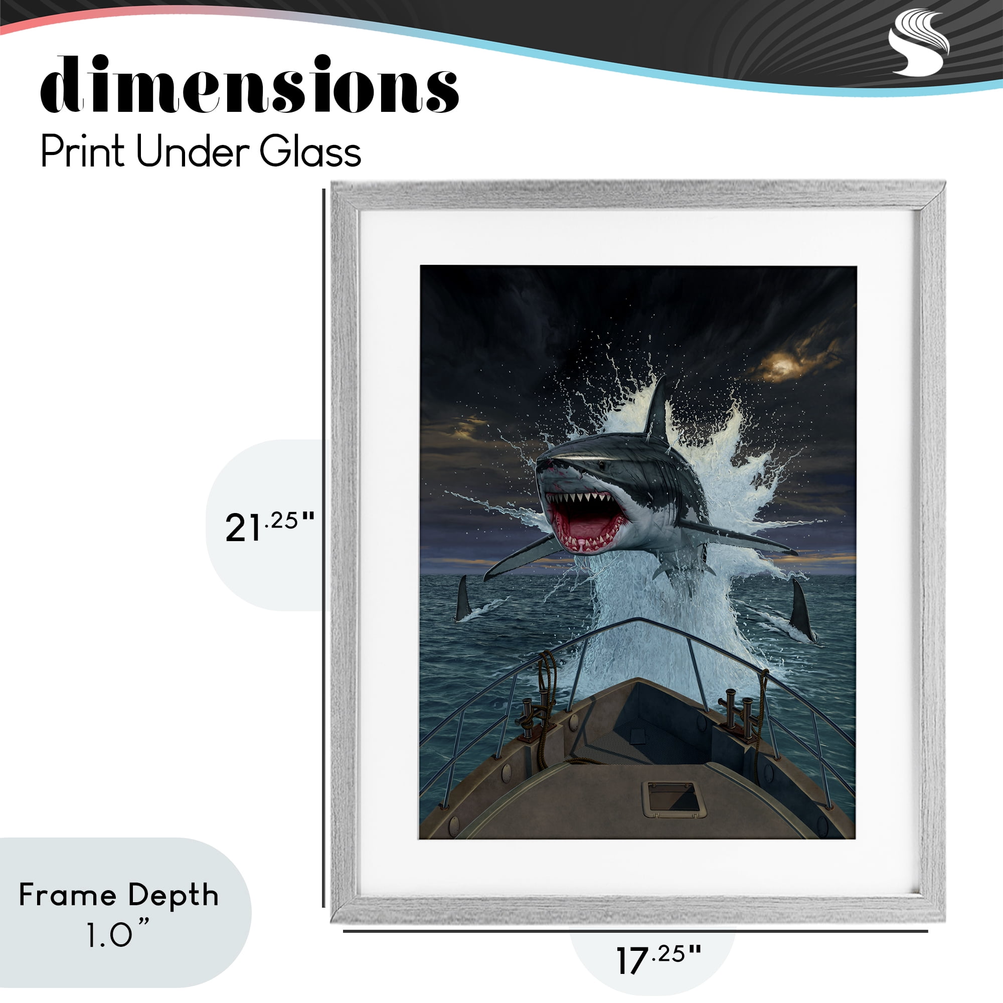 Stupell Industries Fish Out Of Water Gray Framed Print Under Glass, design by Vincent Hie