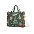 thumbnail image 7 of FORMRS Womens Corduroy Tote Bag Crossbody Shoulder Handbag with Pocket, Yellow Christmas Gingerbread, 7 of 7