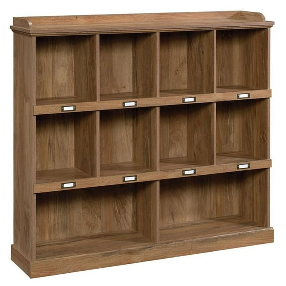 Pemberly Row 10-Cubby Modern Engineered Wood Bookcase in Brown