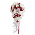 thumbnail image 2 of Ramo para novia, cintas suaves, accesorios para fotografía, decoración para hogar, flores artificiales para , , boda, iglesia, , ROJO 21.65x9.84 pulgadas perfecl Ramo de novia de mano, 2 of 8