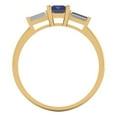 thumbnail image 4 of Three-Stone Engagement Ring for Women - 0.8ct Simulated Tanzanite in 18K Yellow Gold Promise Ring, 4 of 6