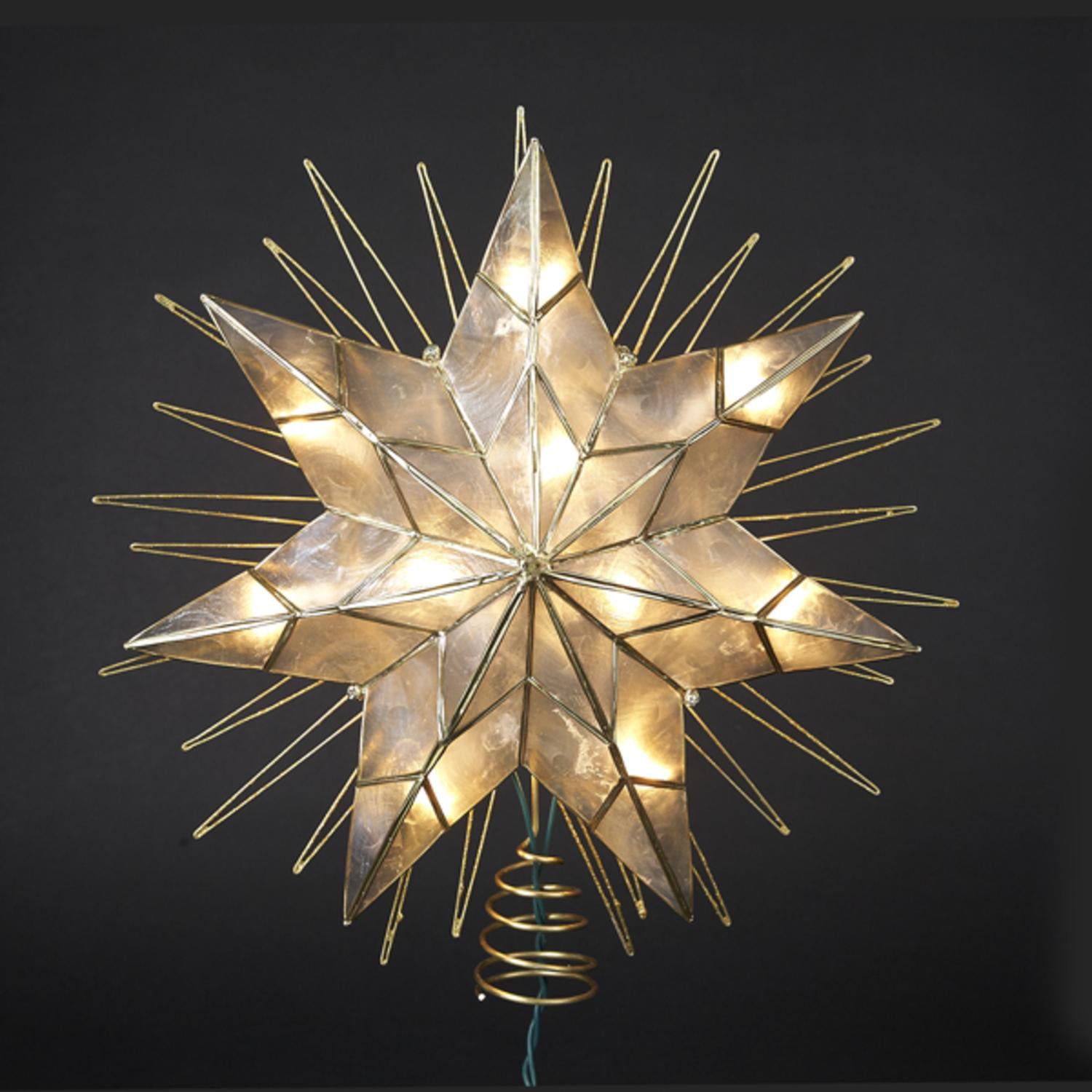 10.5" Lighted LED 8-Point Star Christmas Tree Topper - Pure White Lights - Walmart.com