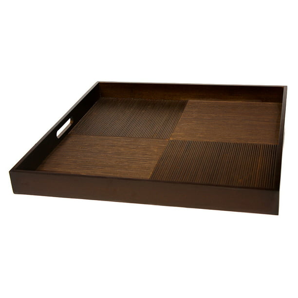 Simply Bamboo Brown Extra Large Square, Extra Large Wooden Tray