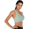 thumbnail image 4 of Sujetador deportivo para mujer, sujetador deportivo con tirantes acolchados y espalda cruzada, sujetador de yoga de sujeción media con copas extraíbles, 4 of 7