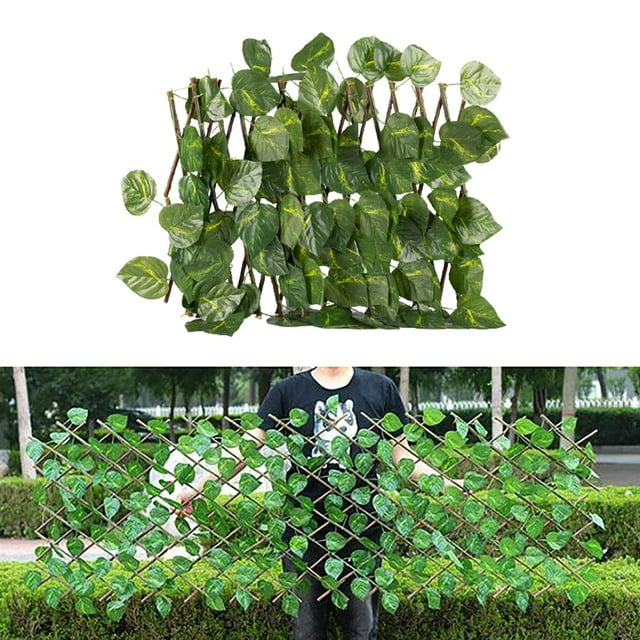 Pantalla retráctil de privacidad Soledad Valla retráctil con Planta Artificial decoración de jardín