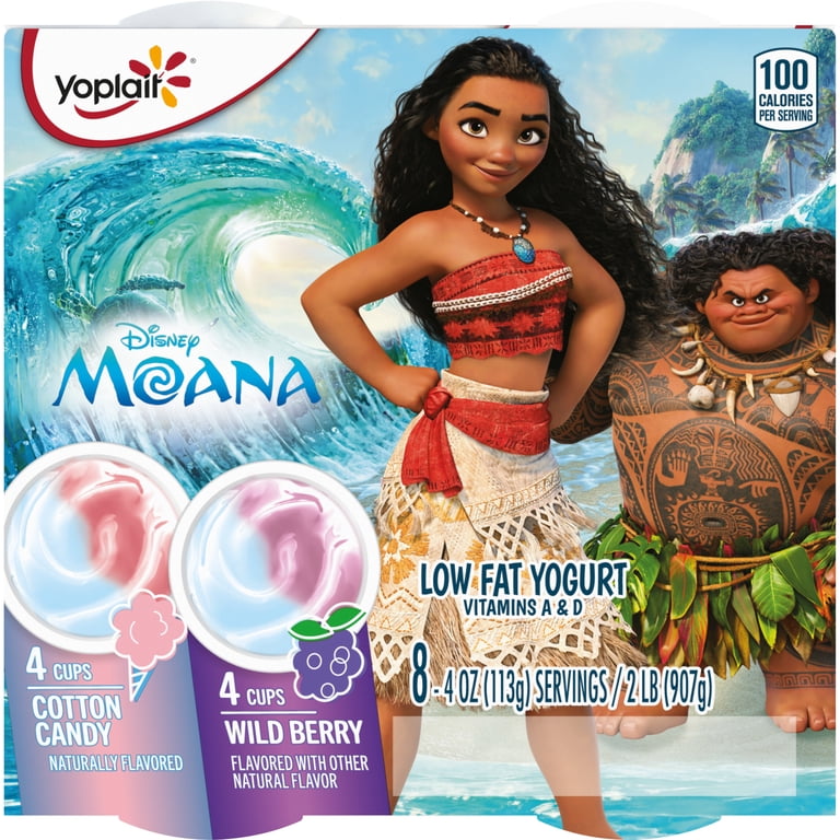 Yoplait Low Fat Kids Yogurt Cups, Disney Moana Variety Pack