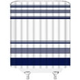 thumbnail image 3 of Navy Blue Striped Shower Curtain Blue and White Modern Farmhouse Boho Home Fabric Bathroom Decor Set with Hooks,70 W X 70 H, 3 of 3