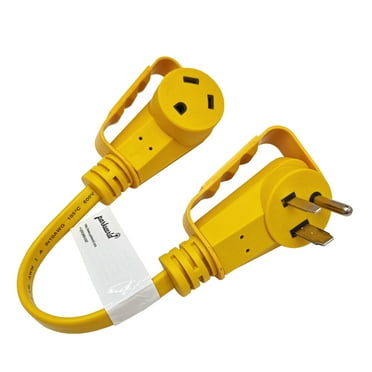 Parkworld 78820F Flat Cord Adapter NEMA 6-50P Male to TT-30R RV 30A Outlet, 125 Volt 1.5FT