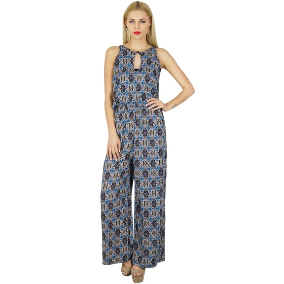 Bimba Women Rayon Printed Long Jumpsuit Holiday Casual Clothing