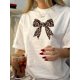 thumbnail image 1 of Camiseta de mujer estilo vintage con lazo geométrico de leopardo, de punto de algodón, manga corta, cuello redondo, para verano, estilo informal., 1 of 6