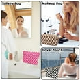 thumbnail image 3 of Fammart 2 Pieces Travel Makeup Bag, Checkered Cosmetic Bag Make Up Organizer Case for Women, Small Toiletry Bag Skincare Pouch for Toiletries Accessories Brushes, 3 of 9