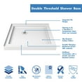 thumbnail image 3 of DreamLine 32 in. D x 32 in. W x 76 3/4 in. H SlimLine Double Threshold Corner Drain Base and Acrylic Backwall Kit in White, 3 of 6