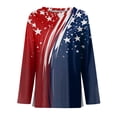 thumbnail image 5 of KDDYLITQ Womens 250 Anniversary Usa Shirts Summer National Flag Print Long Sleeve Tees Liberty Red White and Blue American Birthday Blouses American Flag Fashion Crew Neck Tops Blue XL, 5 of 6