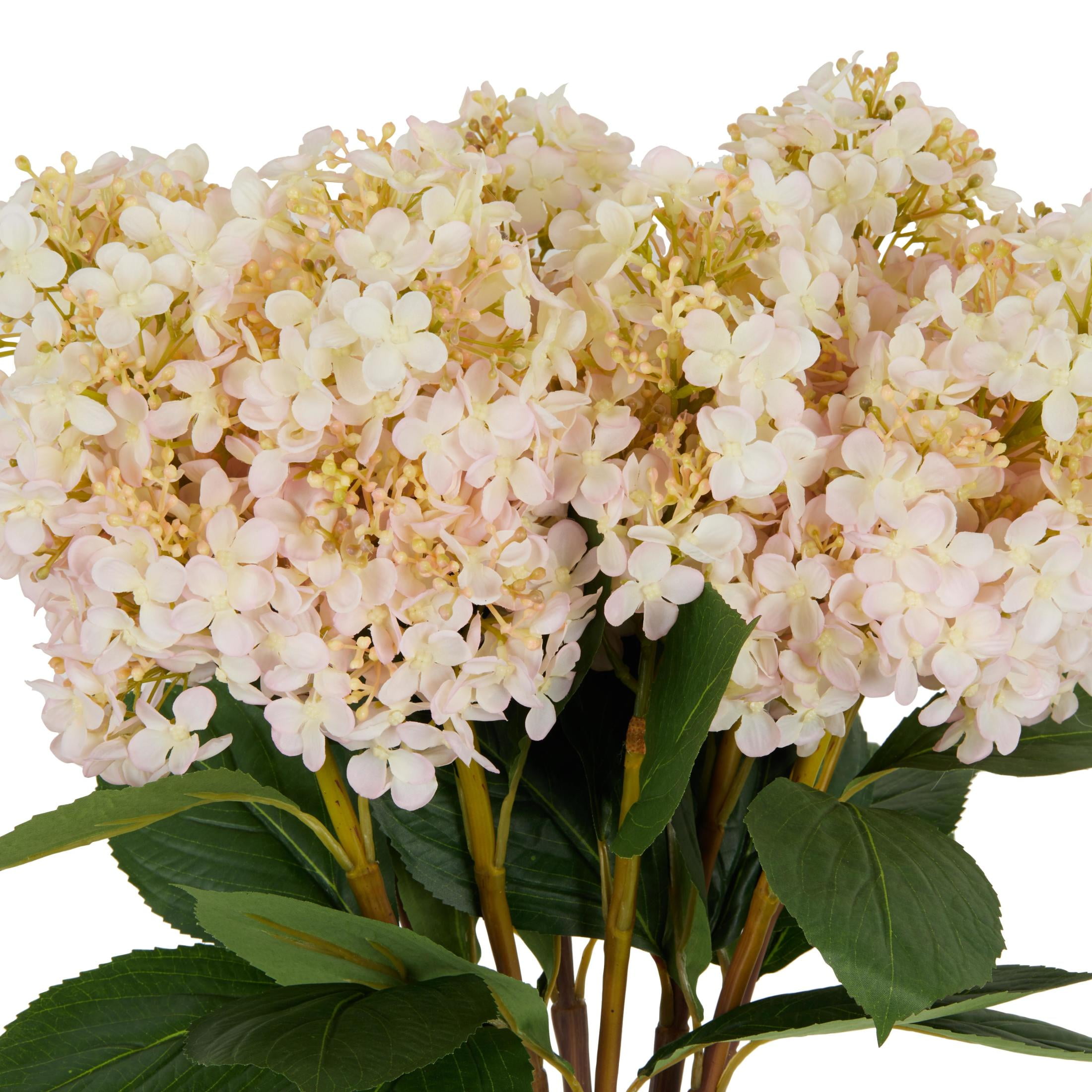 35" Plastic Floral Tall Hydrangea Artificial Flower Stem, by DecMode (8 Count)