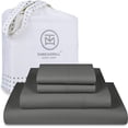 thumbnail image 3 of Threadmill Home Linen 600 Thread Count King Bed Sheets Set - 4-Piece Sateen Weave Cotton, Gray, 3 of 10