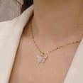 thumbnail image 3 of Collar de mariposa brillante para mujer, cadena con colgante de cristal dorado exquisito, regalo de joyería para fiesta de boda, 3 of 4