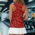 thumbnail image 3 of Yuyamidu Red Christmas Womens Golf Shirt Zip Up Collared Shirts Candy Canes Sleeveless Tennis Athletic Tank Top for Women Golf Activewear Clothes Size 2XL, 3 of 8