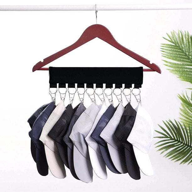 2 Pack Hat Rack for Baseball Caps， Hat Organizer Holder Hat Hanger for  Closet Storage with Clips, for Hang Ball Cap Winter Beanie & Accessories  Holds