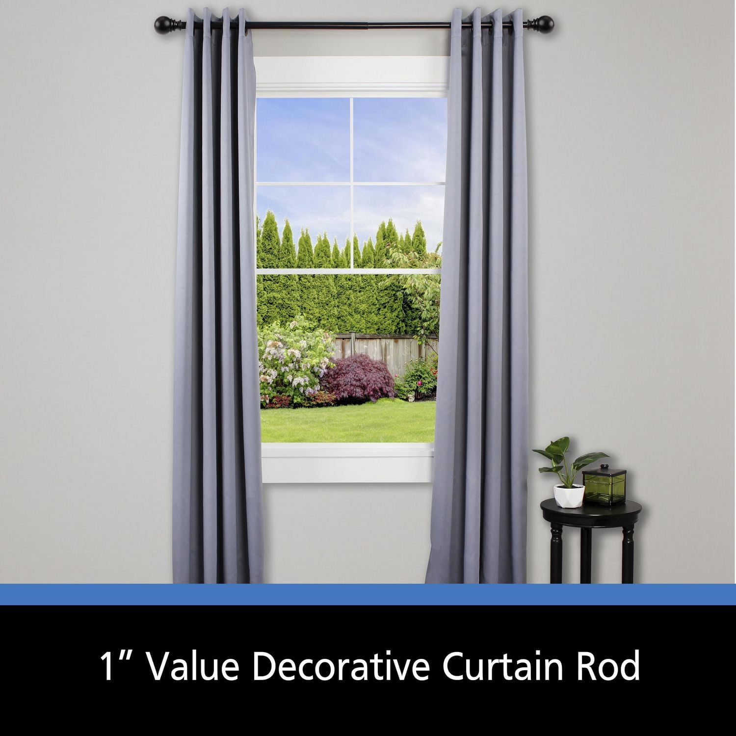 Mainstays 30-84” Adjustable Decorative Curtain Rod, 1” Diameter