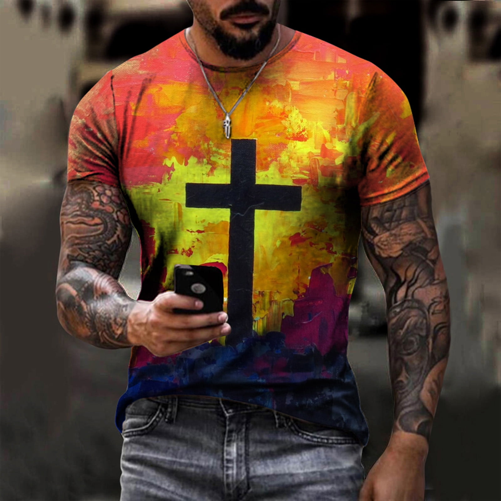 Jesus Is My Protector Christian Sayings' Men's V-Neck T-Shirt