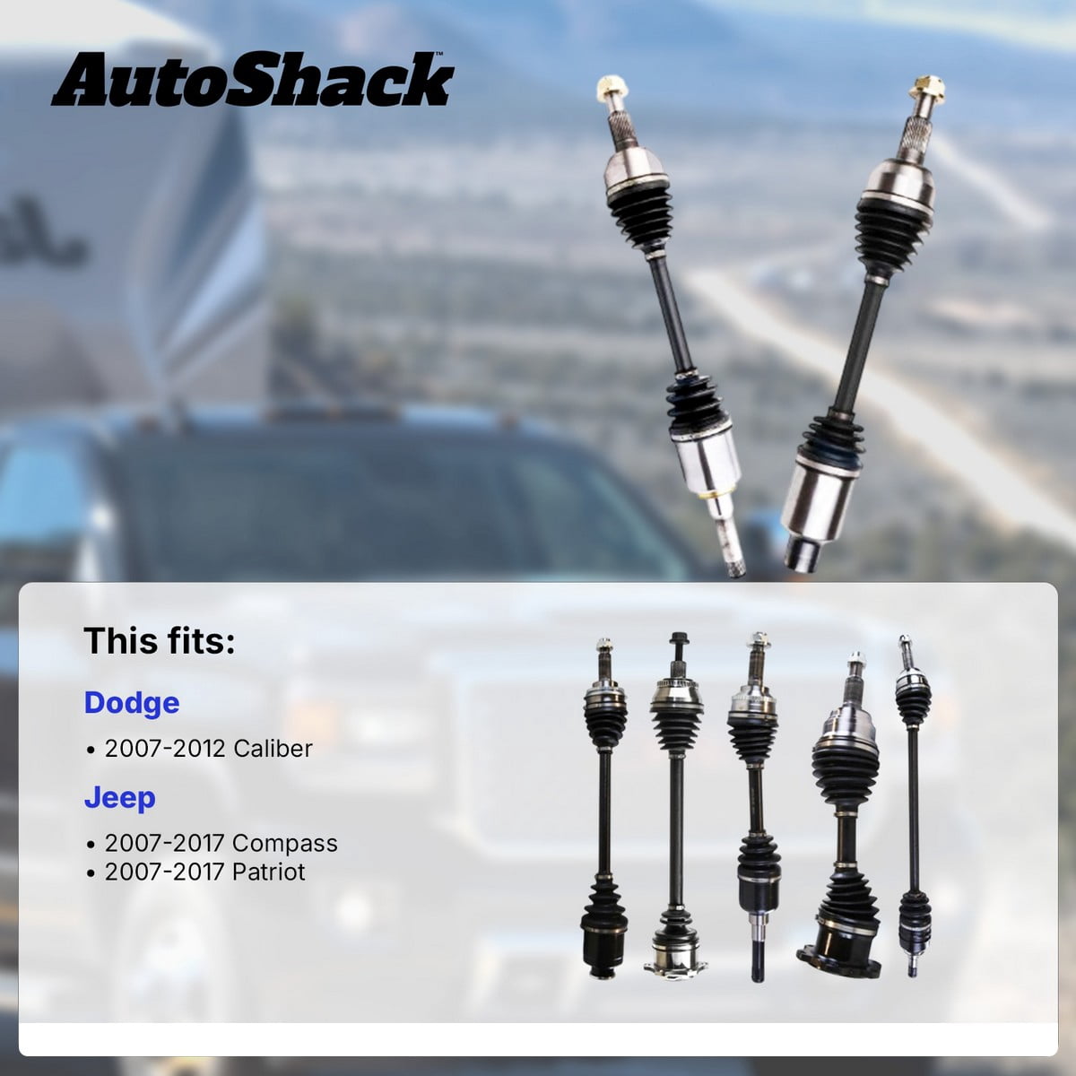 AutoShack Front CV Axle Shaft Assembly for Jeep & Dodge, Patriot 2007-2017 Compass 2007-2017 Caliber 2007-2012, FWD AWD 4WD L4 1.8L 2.0L 2.4L, Left