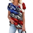 thumbnail image 4 of VerPetridure American Flag Shirt for Women 4th of July Tee Shirt USA Stars Stripes T-Shirt Patriotic Summer Tunic Tops, 4 of 4
