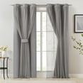 thumbnail image 4 of Pinewave Blackout Curtains with Sheer Overlay Mix and Match Double Layer 84 inch Grommet Thermal Insulated,Grey,2 Panels, 4 of 7