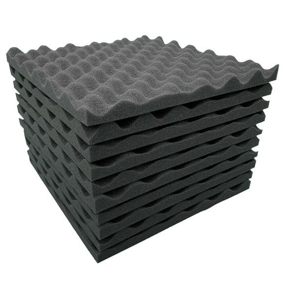 JeashCHAT Black Sound Insulation Egg Foam 12" x 12" Acoustic Damper (10 Count)