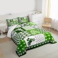 thumbnail image 3 of jejeloiu Outdoor Motocross Full Size Comforter Sets,Speed Sports Bedding Comforter Set,Green Geometric Plaid Bedding Sets For Boys,Lightweight Room Decorative Reversible,3-Piece, 3 of 8