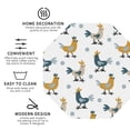 thumbnail image 3 of Lsque Farm Roosters Pattern 4" Drink Coasters Set of 4, PVC Leather Absorbent Coasters, Table Coaster Set Decorative Coffee Cup Coasters Housewarming Gift -Octagon, 3 of 6