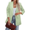 thumbnail image 3 of QATAINLAV Blazer Jackets for Women Plus Size Casual Open Front Suit Coats Long Sleeve Lapel Collar Work Office Cardigans, Green, XXXL, 3 of 7