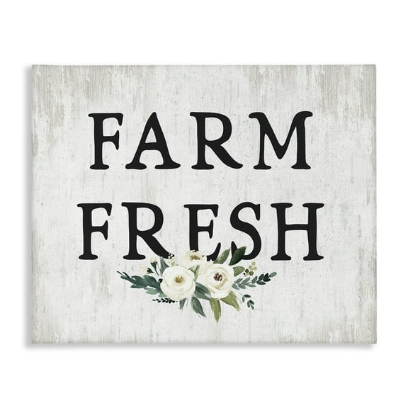 Stupell Industries Farm Fresh with Roses Botanical & Floral Painting Gallery Wrapped Canvas Art Print Wall Art, 20 x 16