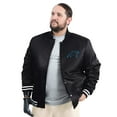 thumbnail image 2 of Men's G-III Sports by Carl Banks Black Carolina Panthers Adaptive Team Graphic Satin Full-Snap Varsity Jacket, 2 of 5