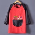 thumbnail image 2 of ZACPNCV Kids Art Smock Waterproof Painting Apron Long Sleeves Artist Smocks Red 4-5 Years, 2 of 4