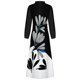 thumbnail image 4 of Moda mujer otoño estampado casual cuello pico cremallera manga larga vacaciones bolsillos vestido Fridja  yut5910, 4 of 5