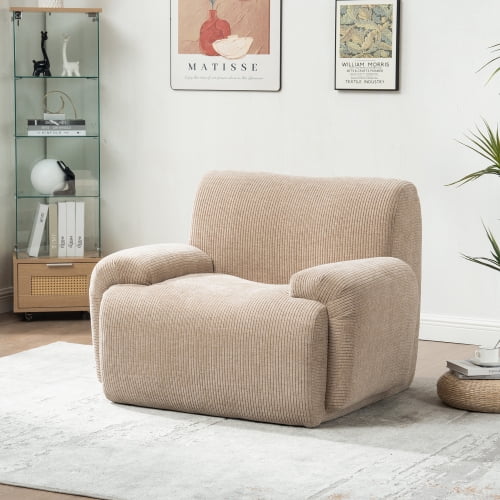 42" Chenille Cozy Oversized Sofa Chair, Modern Single Sofa with Deep Seats, Upholstered Recliner Sofa Chair with Ergonomic Design for Living Room, taupe