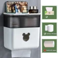 thumbnail image 2 of Estante para papel higiénico de pared, resistente al agua, caja para papel higiénico, caja para guardar rollos de papel, bandeja para guardar artículos de baño, accesorios de baño, 2 of 5