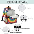 thumbnail image 4 of Colorful Rainbow Tie Dye Spiral Pattern Backpack for School,Cute School Bag,Schoolbag with Adjustable Shoulder Straps & Padded Back,15.25"x11.5"x5.25", 4 of 5