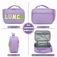 thumbnail image 7 of Lunch Box for Kids Boys Girls Men Women, Insulated Lunch Bag with Buckle Handle for School Work Picnic Travel, Reusable Leakproof Lunchbox Cooler - Chenille Letters, Purple, 7 of 7